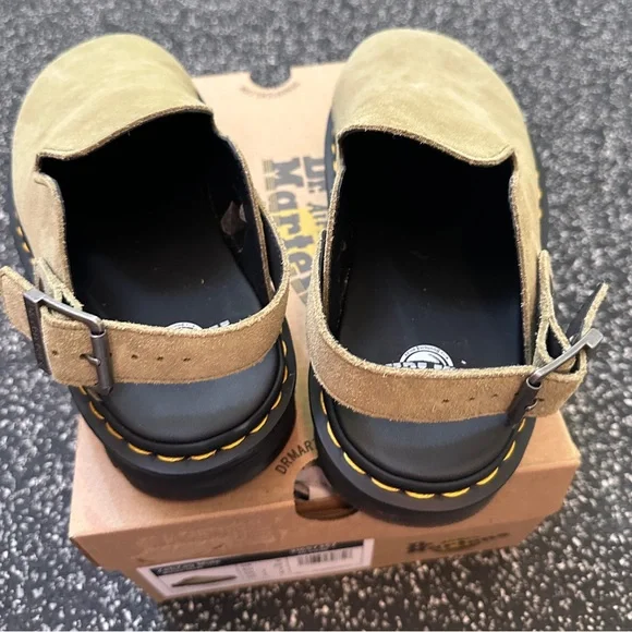 Dr. Martens Zebzag Mule in Muted Olive - Picture 3 of 9